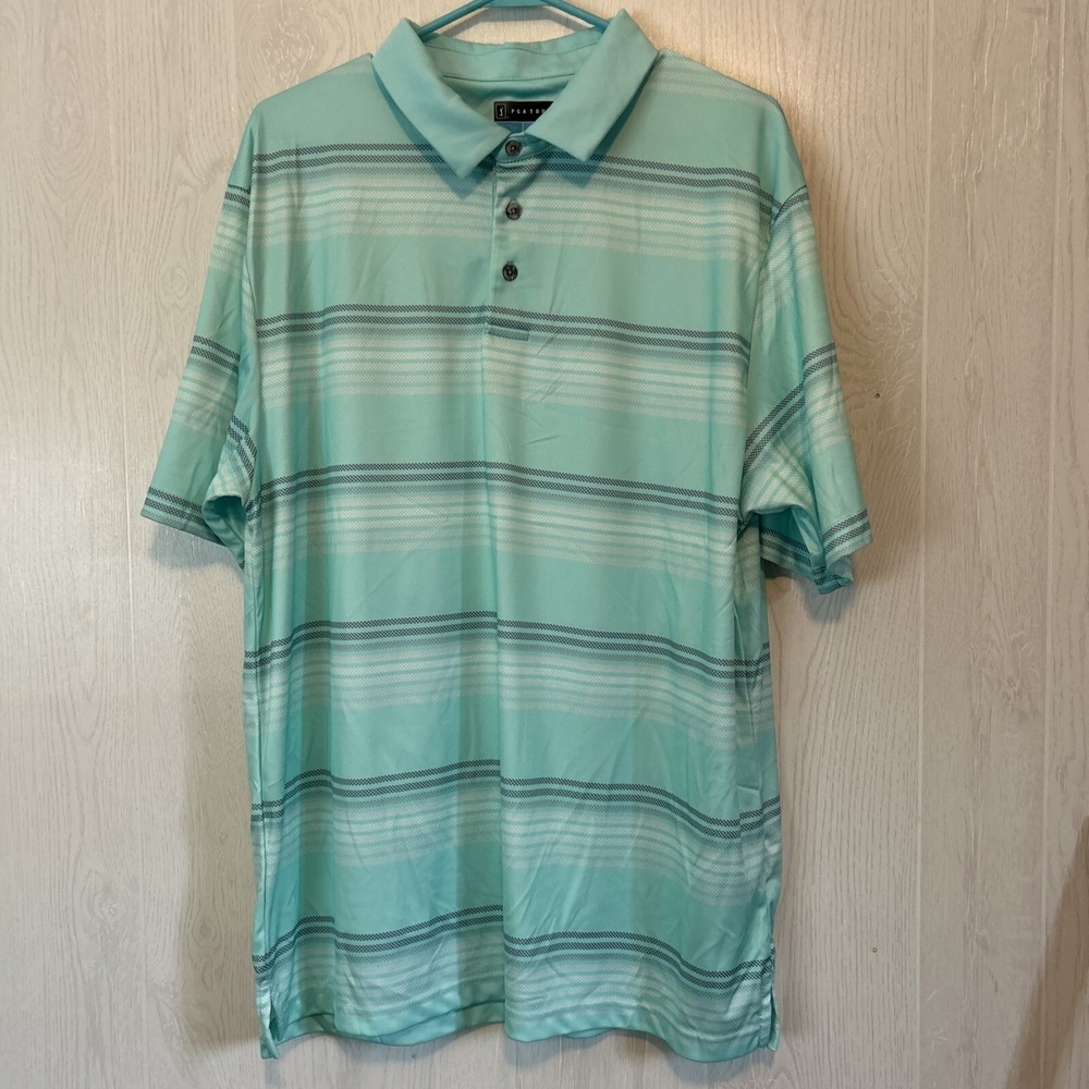 PGA Tour Mint Green Mens XL Dry Fit Polo Shirt